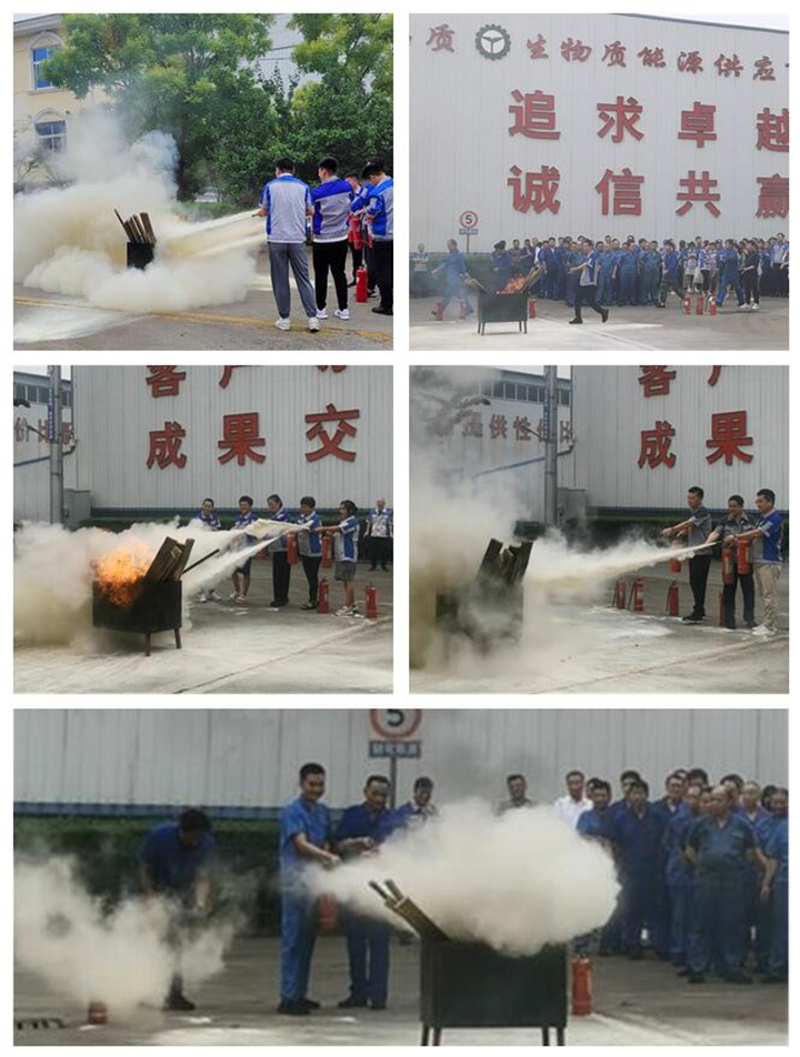 隨后，集團(tuán)消防安全員為廣大職工講解滅火器和消防水槍的使用方法，并現(xiàn)場演示。廣大員工積極參與到教學(xué)演練當(dāng)中，進(jìn)一步鞏固消防培訓(xùn)知識。